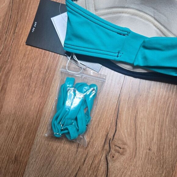 Echo New York Halter Bandeau Bikini Set Turquoise Blue Womens Size S - Picture 7 of 8